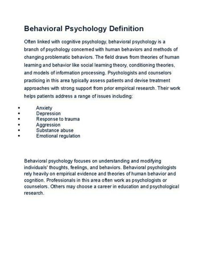 Behavioral psychology definition - How To Discuss