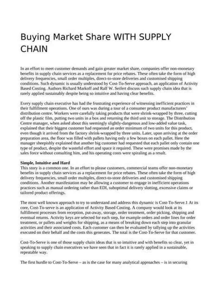 Buying market share - How To Discuss