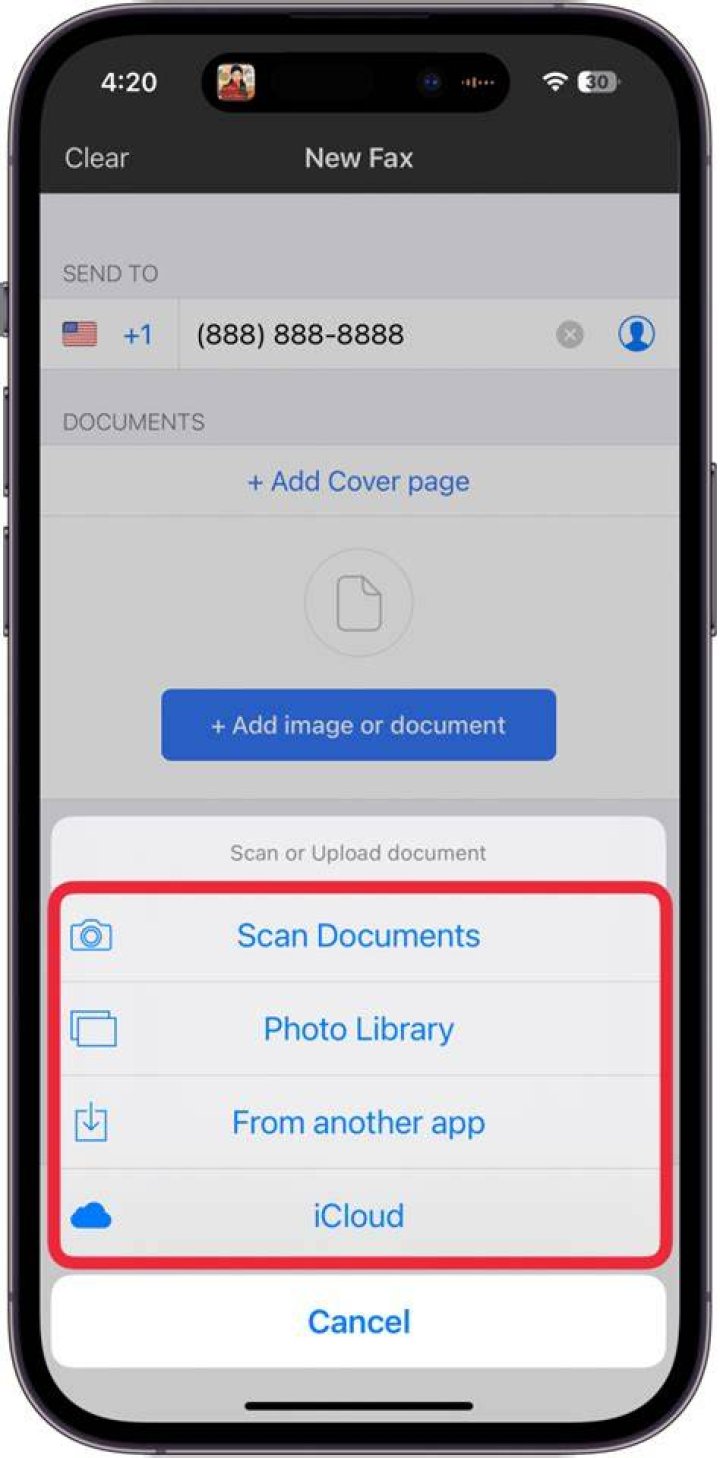 Can you fax from iphone