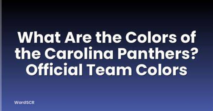 Carolina Panthers Colors - How To Discuss