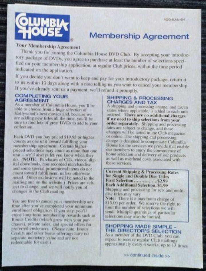 Columbia House Dvd Club Membership
