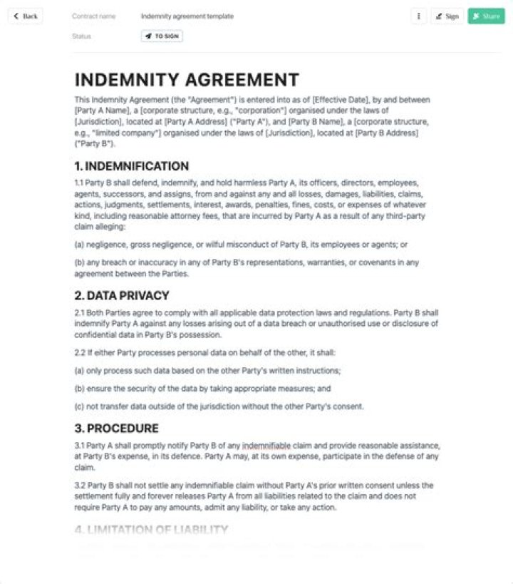 Contract of indemnity - How To Discuss