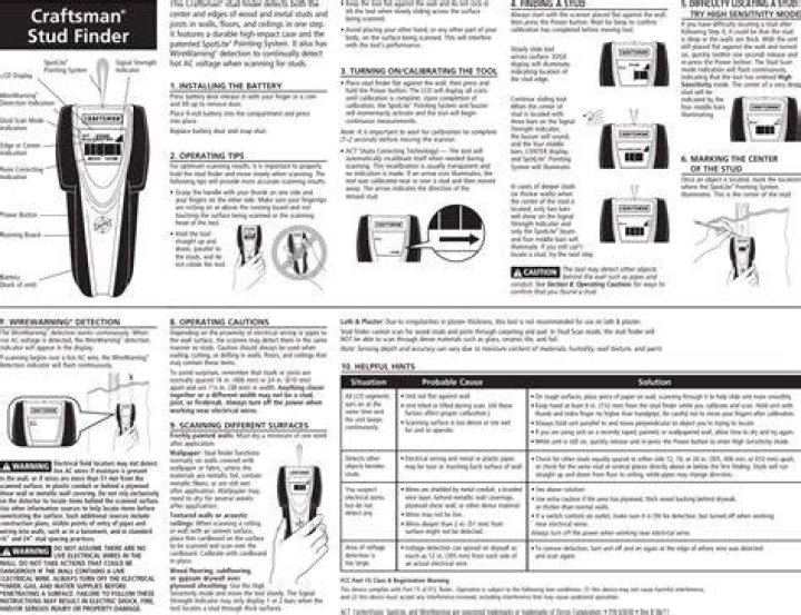 Craftsman Stud Finder - How To Discuss