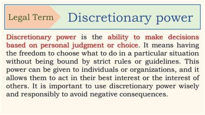 Discretionary Authority - How To Discuss