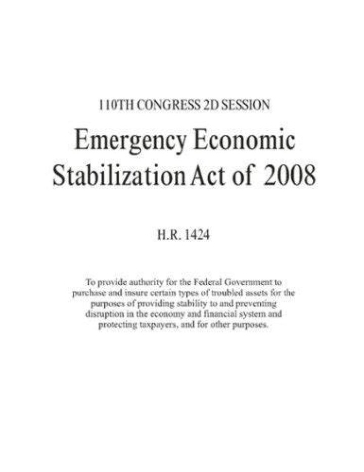 Emergency Economic Stabilization Act of 2008 (EESA)
