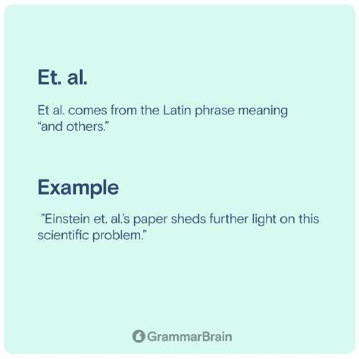 Et Al Meaning - How To Discuss