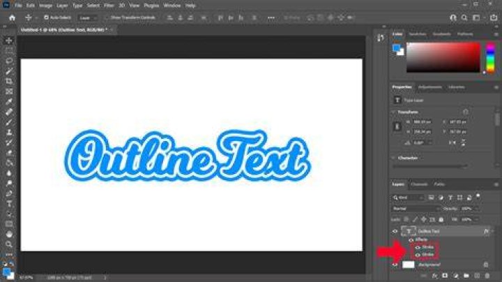 How to outline text in photoshop