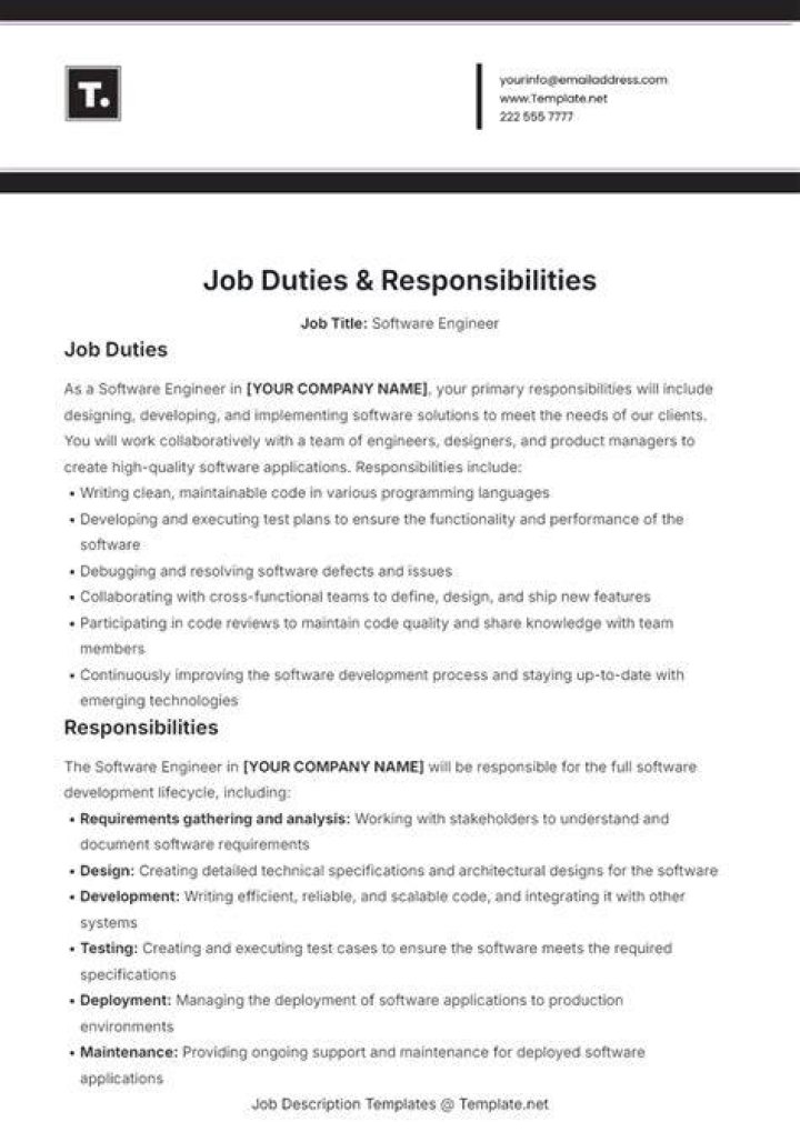 Job duties - How To Discuss