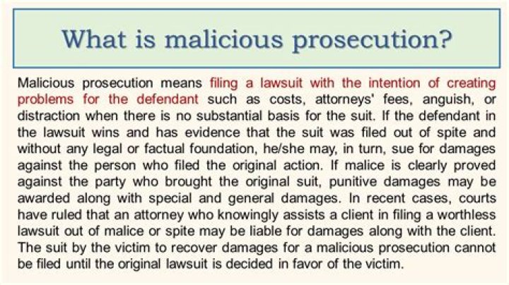 Malicious prosecution - How To Discuss