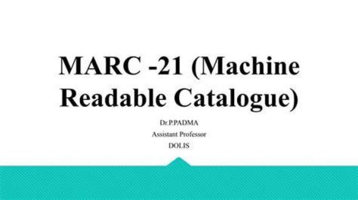 Marc21: Machine-readable Cataloging - How To Discuss
