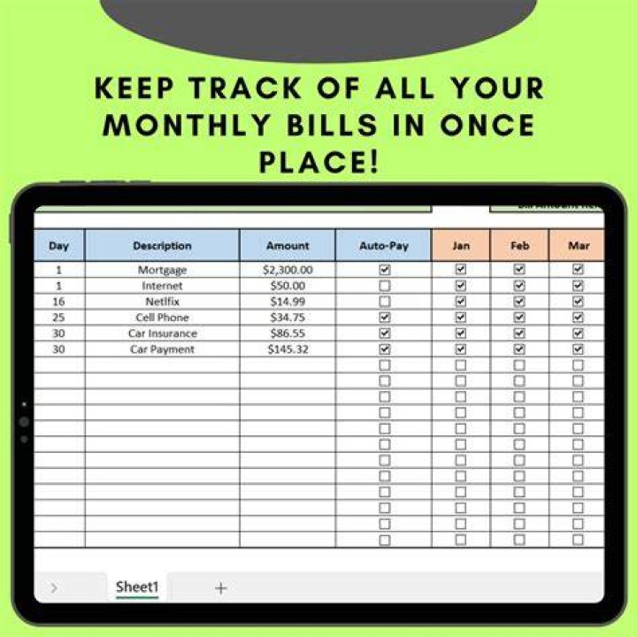 Monthly bill tracker - How To Discuss