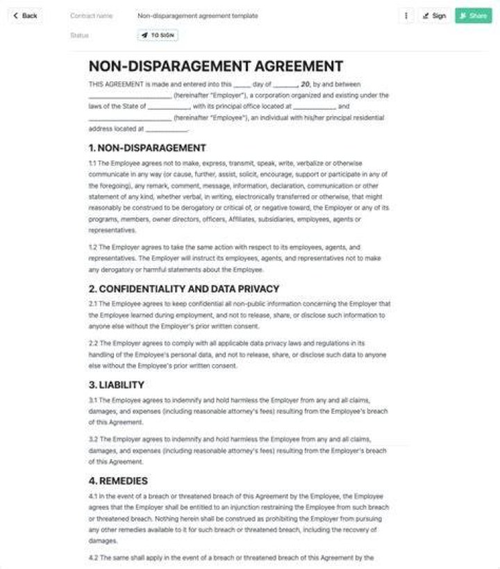 Nondisparagement Clause - How To Discuss