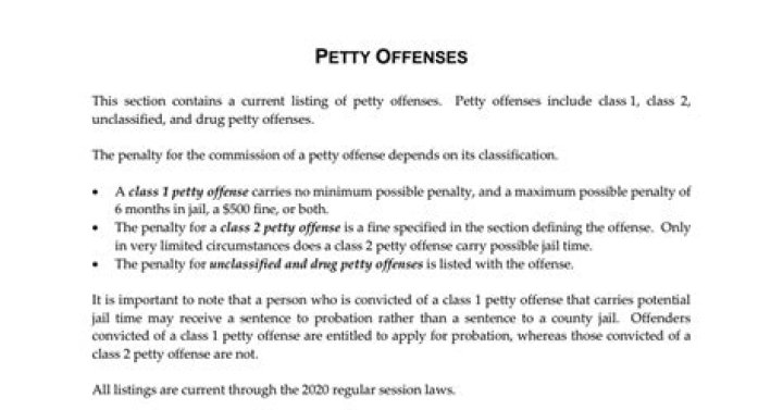 Petty offense - How To Discuss
