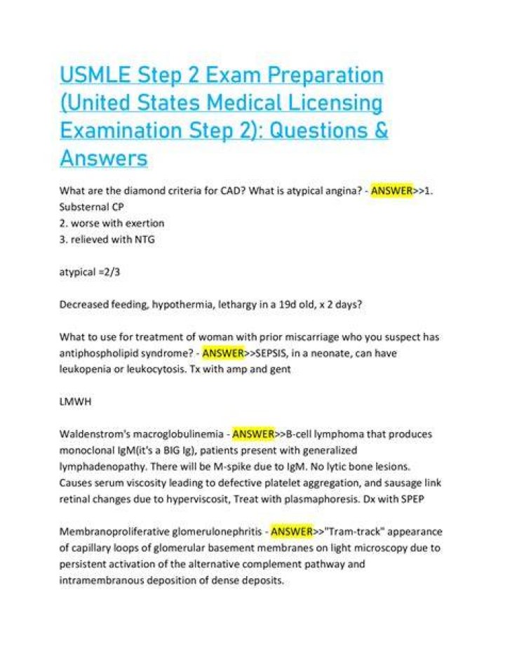 Preparation of United States Medical Licensing Exams