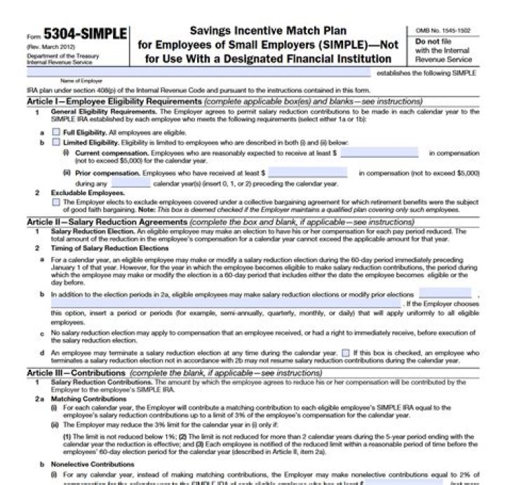Simple (savings Incentive Match Plan For Employees)