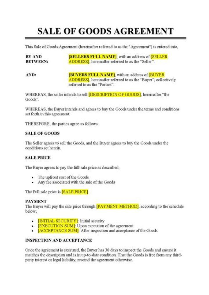 Terms of sale - How To Discuss