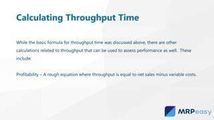 Throughput time - How To Discuss