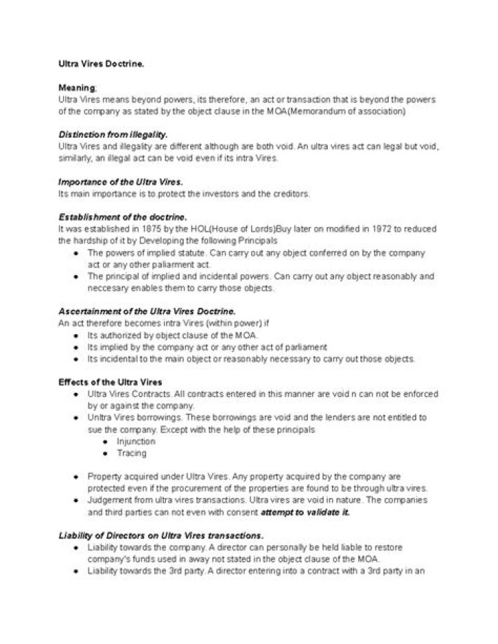 Ultra vires - How To Discuss