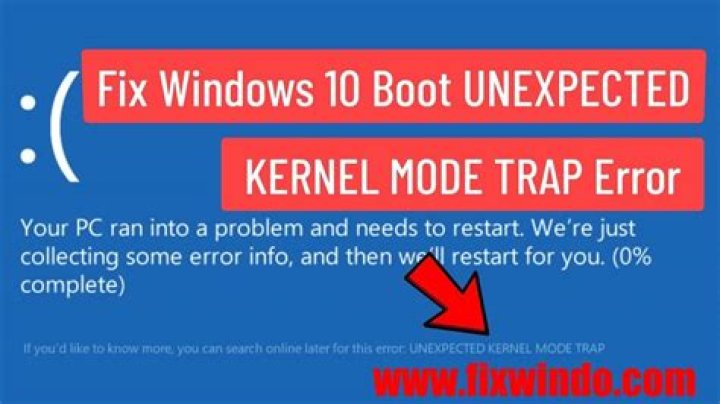 Unexpected kernel mode trap windows 10